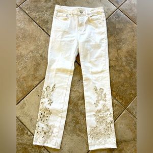 Free People We The Free Boho Floral Embroidered High Rise Jeans size 25